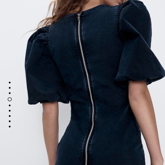 Zara Denim Dress with Puffy Sleeves 8527/001/462 - Picture 5 of 6